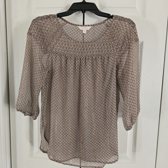 LC Lauren Conrad Tops - LC Lauren Conrad Women's Floral Pattern 3/4 Sleeve Round Neck Blouse size XS